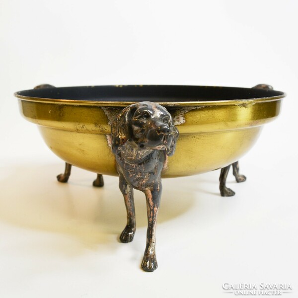 Copper dog serving bowl