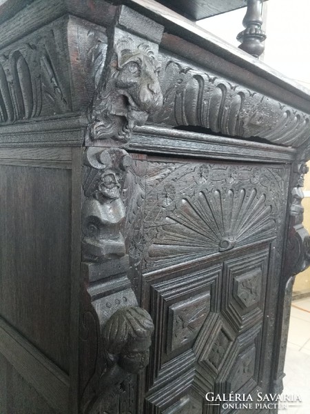 Antique Neo-Renaissance glass sideboard