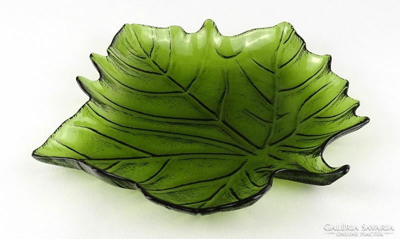1Q960 green leaf-shaped glass center serving bowl 26 cm