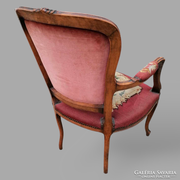 Gobelin mintás neobarokk karos szék