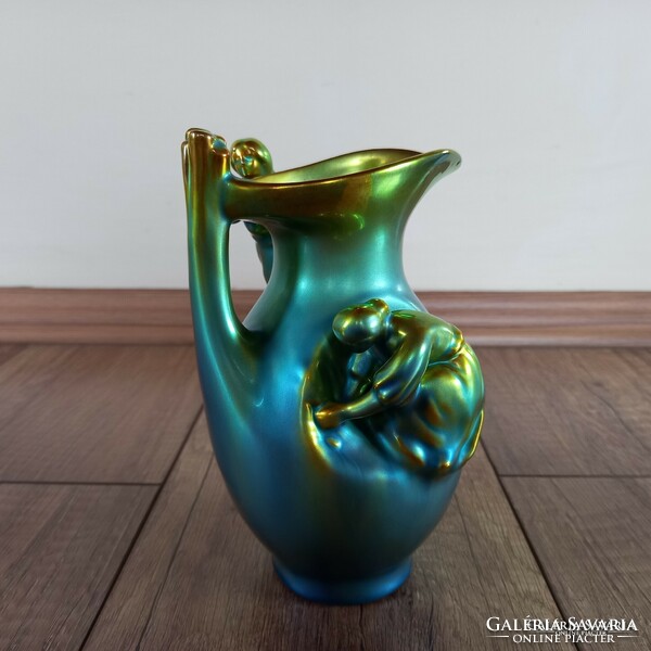 Old Zsolnay art nouveau eosin glazed harvester vase