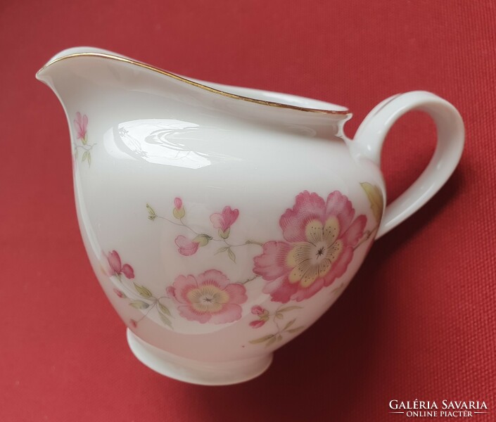 F German porcelain milk cream pourer with flower pattern