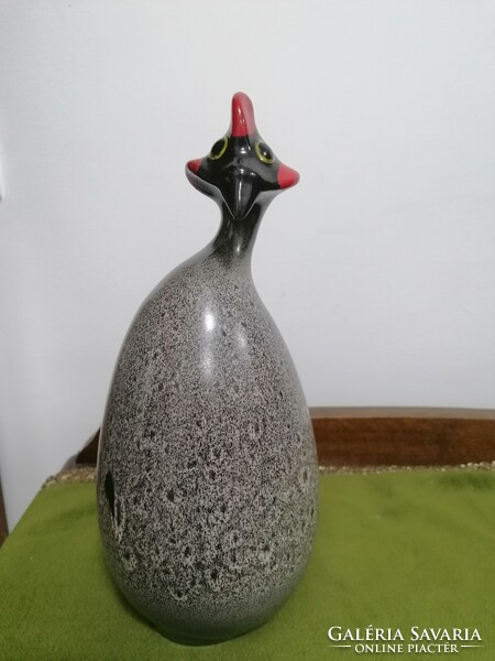 Large guinea fowls with quality marking, porcelain or ceramic