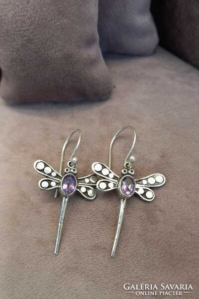 Indonesian silver earrings dragonfly