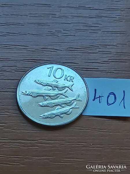 Iceland 10 kroner 2008 steel with nickel plating, hooded fish 401