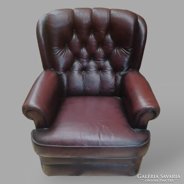 Chesterfield bőr fotel