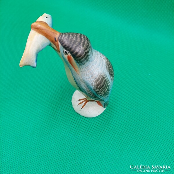 Rare collector's craft ceramic bird with fish figurine