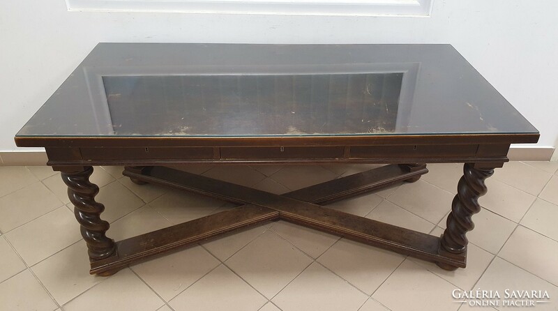 Antique large-sized, custom-made coffee table