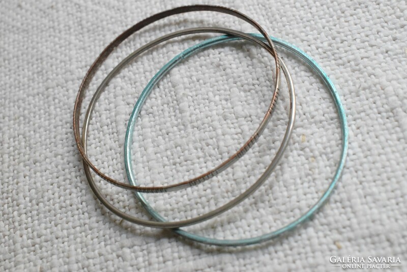 Bracelet, metal ring, 3 pieces, diameter 6.8 cm