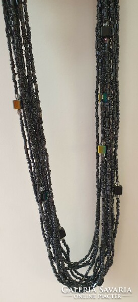 12-row unique glass pearl necklace
