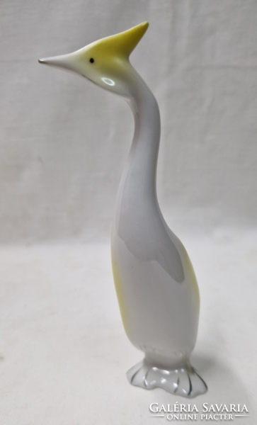 Hollóházi porcelán art deco madár figura 15,5 cm.