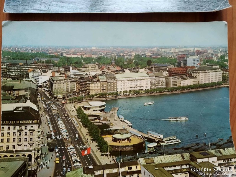 2 sheets in one, Germany, Hamburg, port, large size: 21 cm x 14.5 cm, from 1962