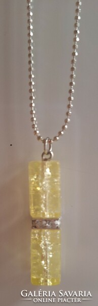 Cracked glass necklace and earrings set