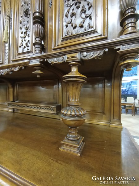 Neo-Renaissance giant walnut serving cabinet