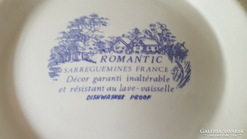 Francia Sarreguemines "Romantic" porcelán leveses tál