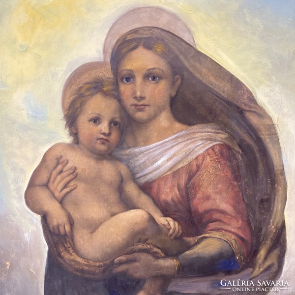 Huge oil painting of the Virgin Mary from the 19th century