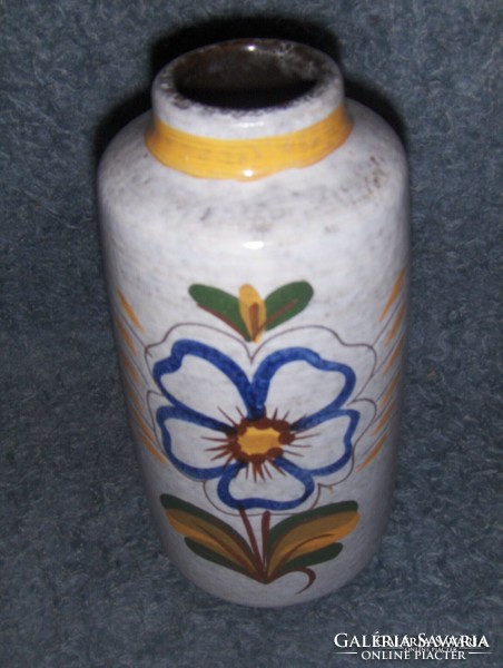 Marked German flower pattern ceramic vase 22 cm (21/d)