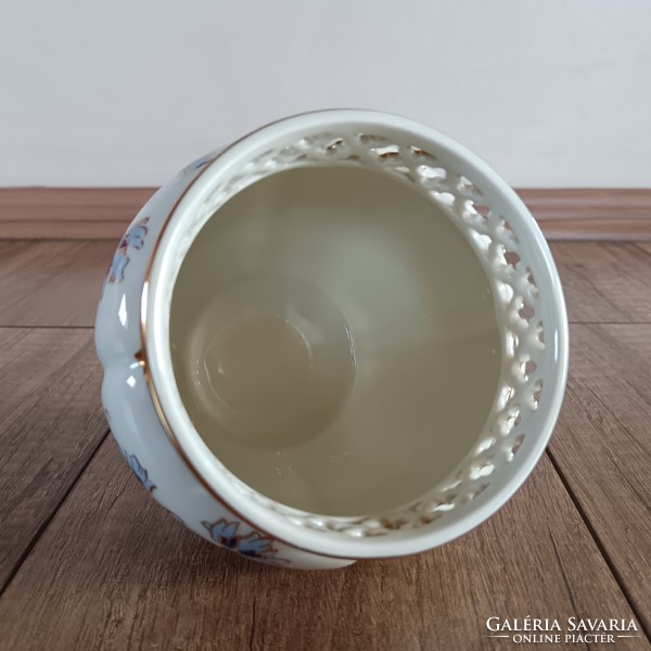 Zsolnay cornflower patterned pot