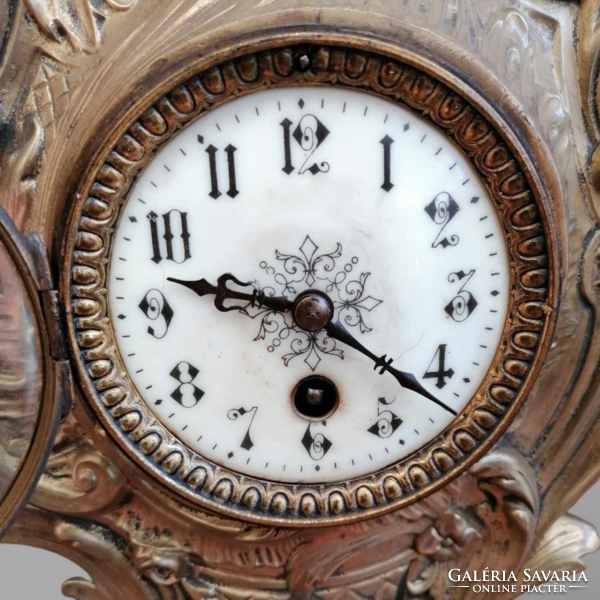 Antik réz barokk kandalló óra - 1013