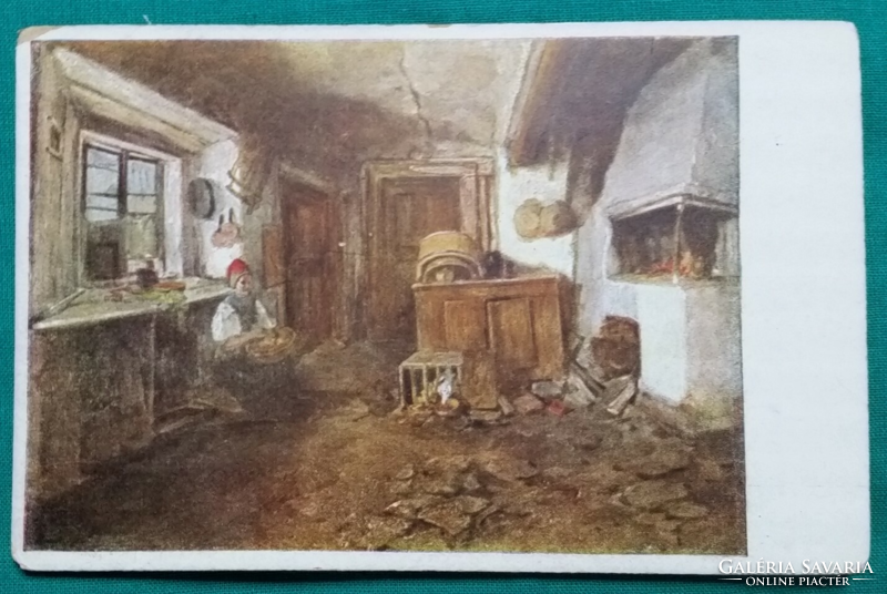 Hungarian art postcard - brock miksa: interieur - Hungarian rotophot company