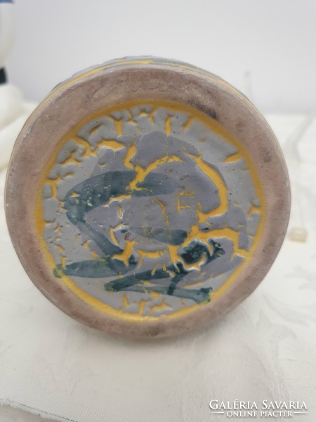 Ceramic vase with cracked glaze