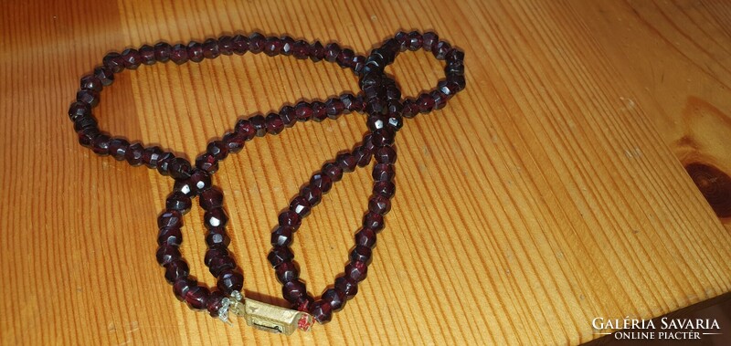 Purple garnet double row bracelet (?) and single row necklace