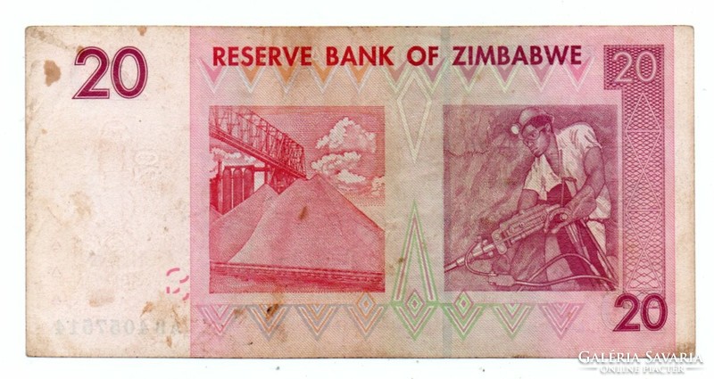20    Dollár     2007      Zimbabwe