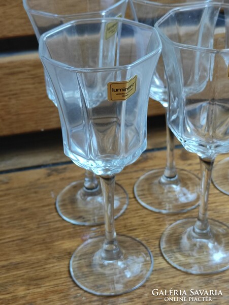 Luminarc francia hatszögletű talpas pohár készlet Új