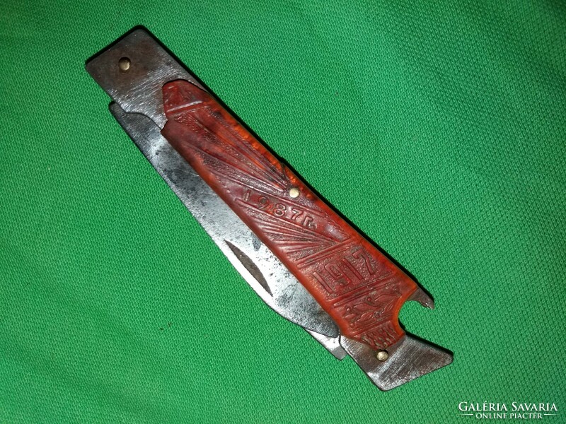 Old Russian cccp a nosf 70th anniversary knife with a vinyl handle 17 cm, the blade 6 cm according to the pictures