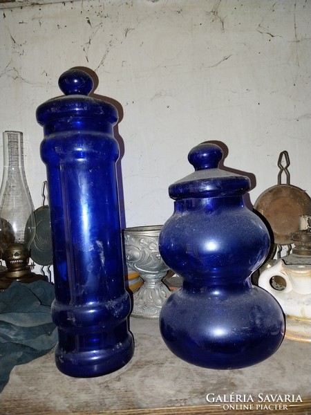 Old blue bottles