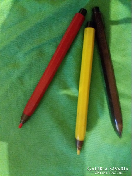 Antique Czechoslovak colored mechanical pencils black yellow red cover and color together as shown in the pictures