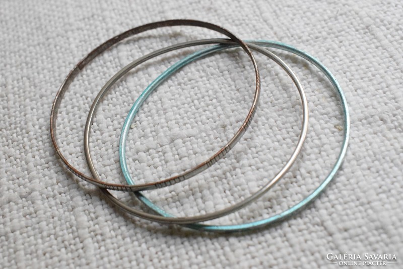 Bracelet, metal ring, 3 pieces, diameter 6.8 cm