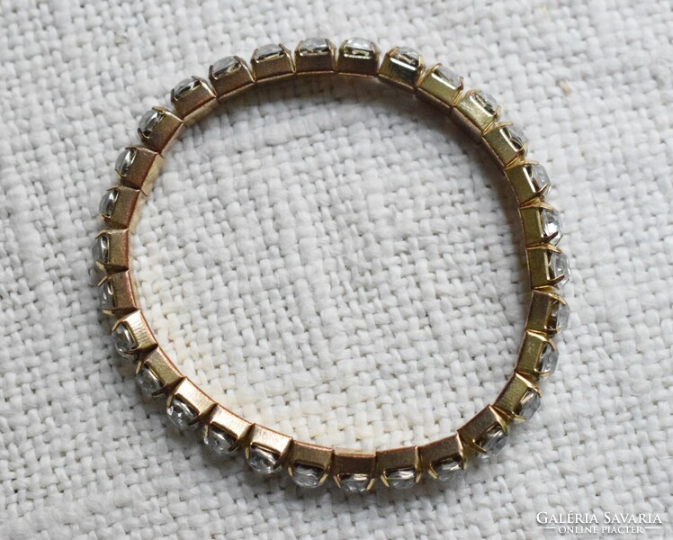 Bracelet, rhinestone glass, rubber 18 cm, inner diameter 6 cm