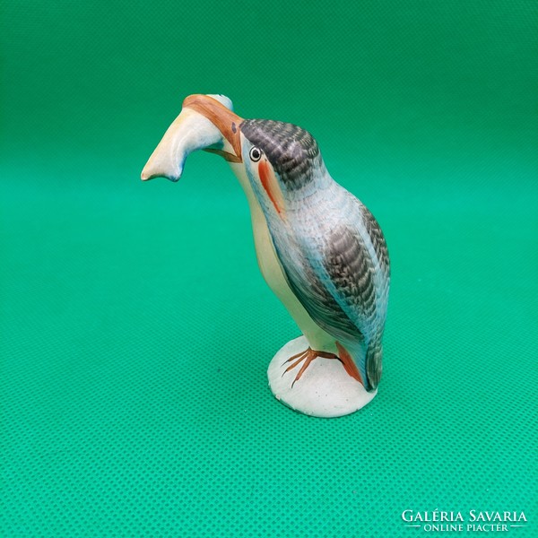 Rare collector's craft ceramic bird with fish figurine