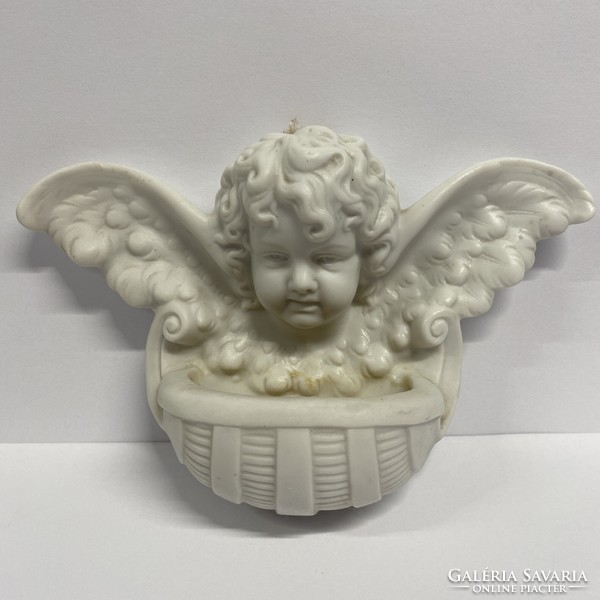 Antique German porcelain holy water container