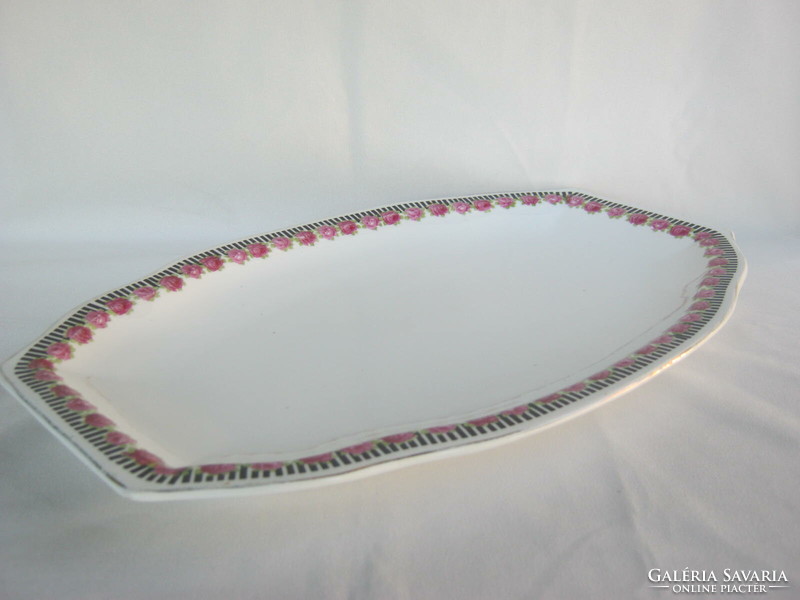Porcelain bowl centerpiece offering large size 38 cm with pink decoration