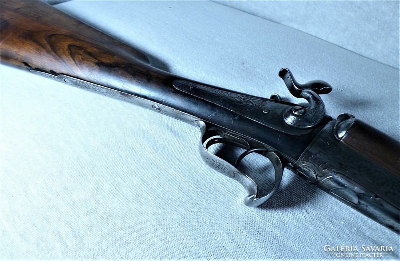 Beautiful, antique, double-barrel lefacheaux rifle, 1855 - 1870!!!