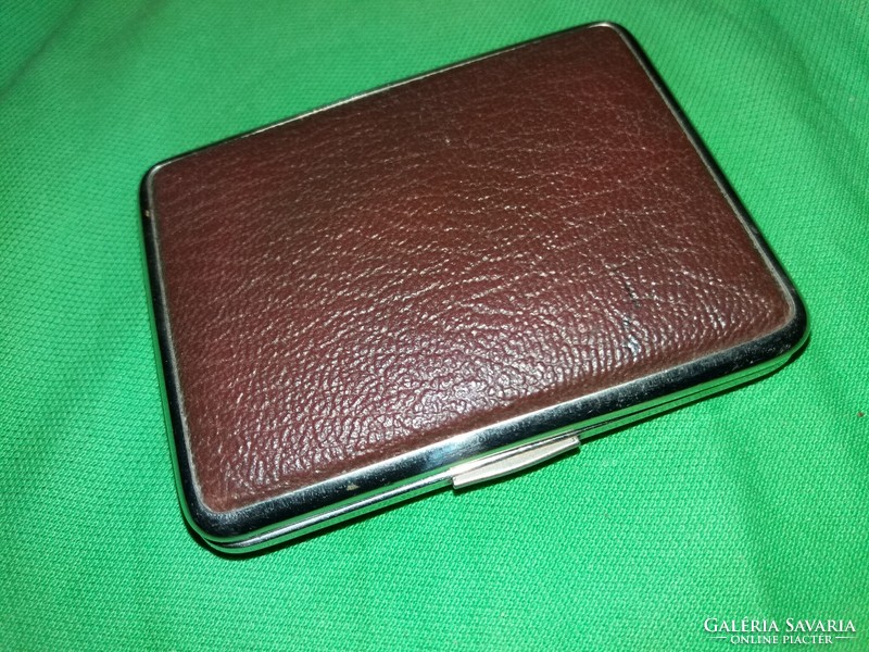 Old faux leather/metal cigarette box - case for cans with 12 