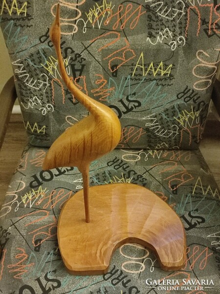 Huge retro wooden egret 60 cm.