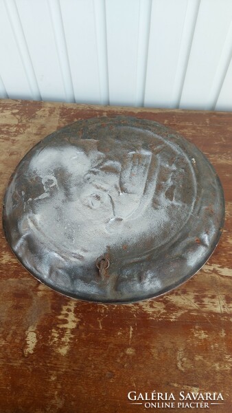 Spectacular, plain cast iron old wall plate from Hortobágy