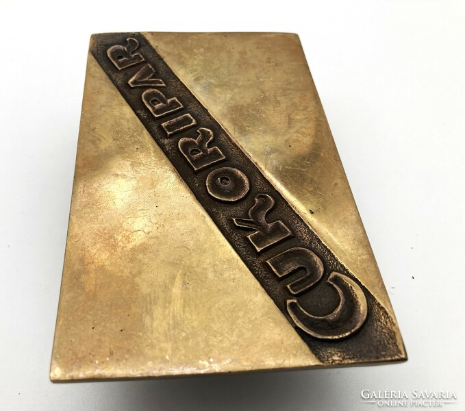 Hungarian sugar industry bronze plaque - rarity