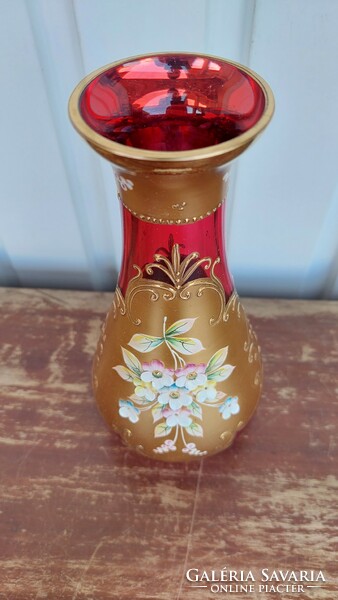 Czech, Bohemian gilded glass vase