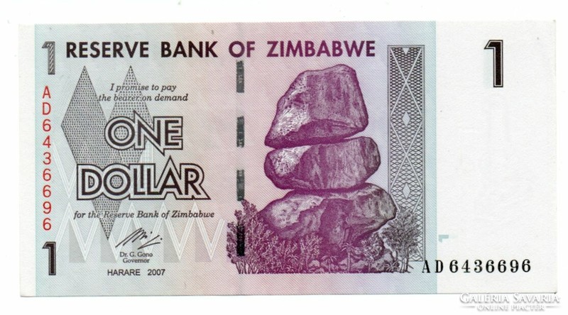 1    Dollár     2007      Zimbabwe