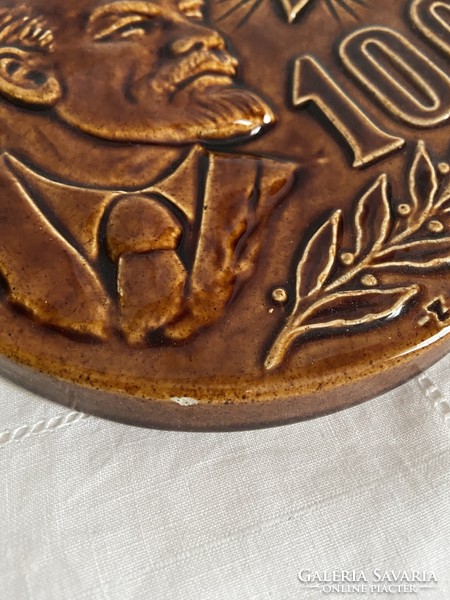 Lenin ceramic plaque 1970