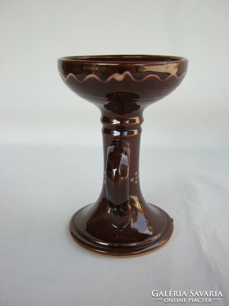 Glazed ceramic candle holder