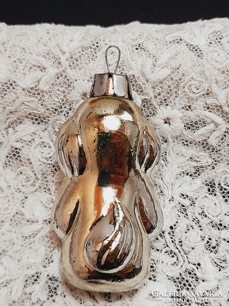 Old glass Christmas tree ornament, dog, 7 cm