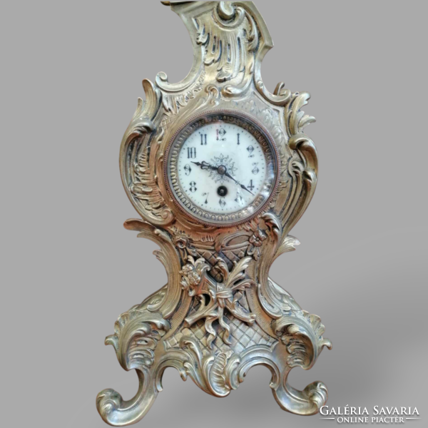 Antique copper baroque mantel clock - 1013