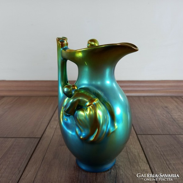 Old Zsolnay art nouveau eosin glazed harvester vase