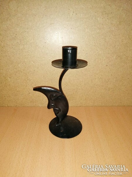 Wrought iron candlestick with moon cube 16.5 cm (19 / d)