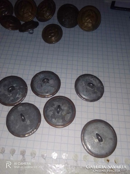 Old buttons for postmen's uniforms. 6-Drb